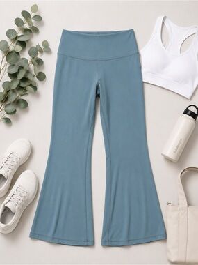 Athleta Elation Flare Yoga Pants Blue High Rise Athleisure Women’s Large